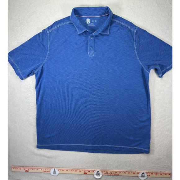 Nicoby Modal Slub knit Polo Shirt Mens Sz XL Short Sleeve Sky Blue Golf Casual - Picture 1 of 8